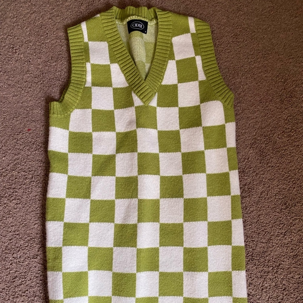 Cider Green Checker Vest
